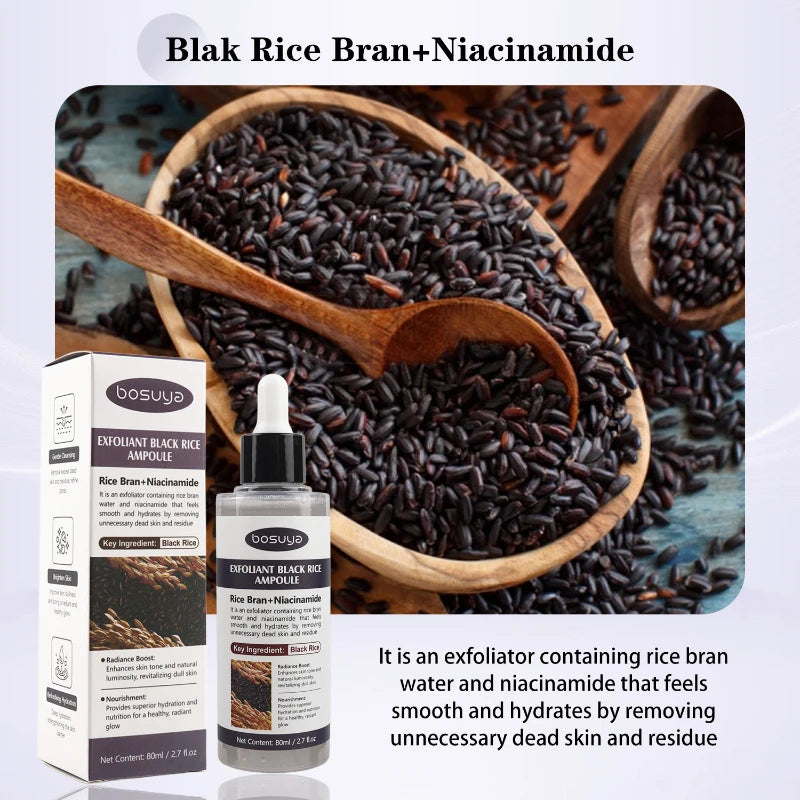 Kojic Acid Exfoliating Serum With Niacinamide Deep Cleansing Hydrating Face Essence Even Skin Tone Non-greasy For Daily Skincare Peaceful Pleasures Health and Wellness Black Rice essence