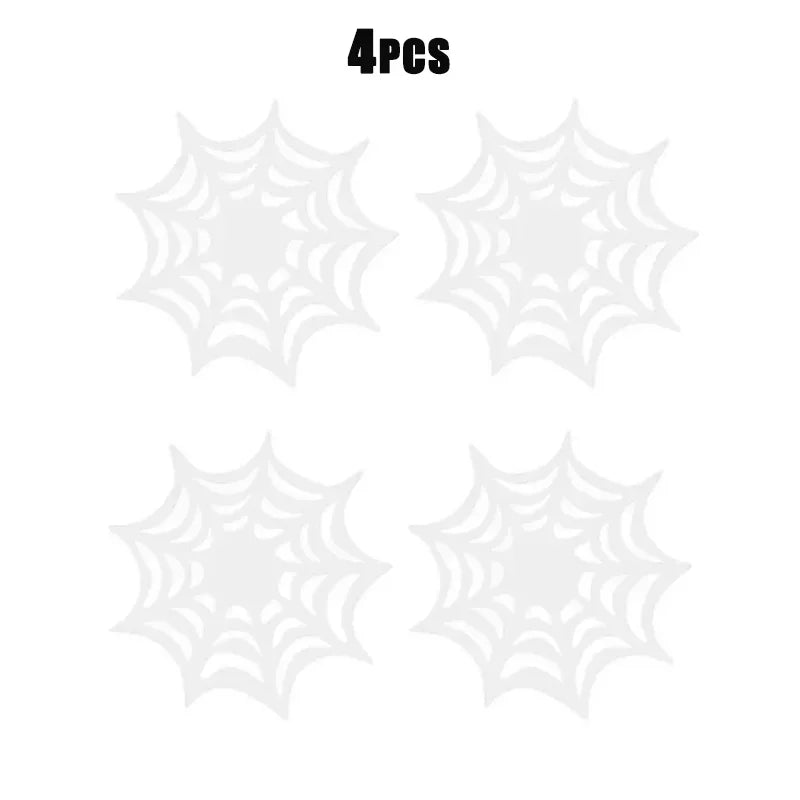 Halloween Glow-in-Dark Spider Web Pumpkin Coasters – 1-10 Pack