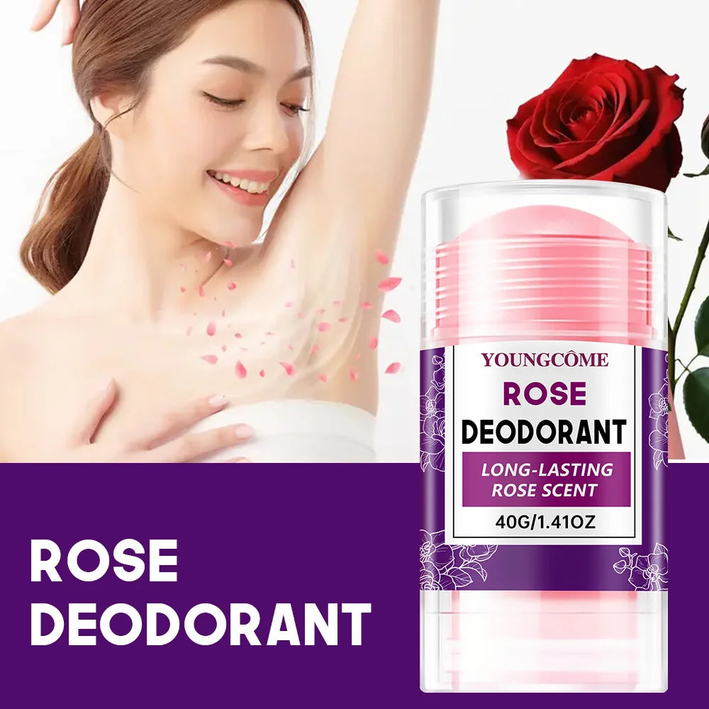 Rose Deodorant Stick Underarm Bad Smell Sweating Removal Armpit Refreshing Antiperspirant Lasting Aroma Deodorant Body Care Peaceful Pleasures Health and Wellness