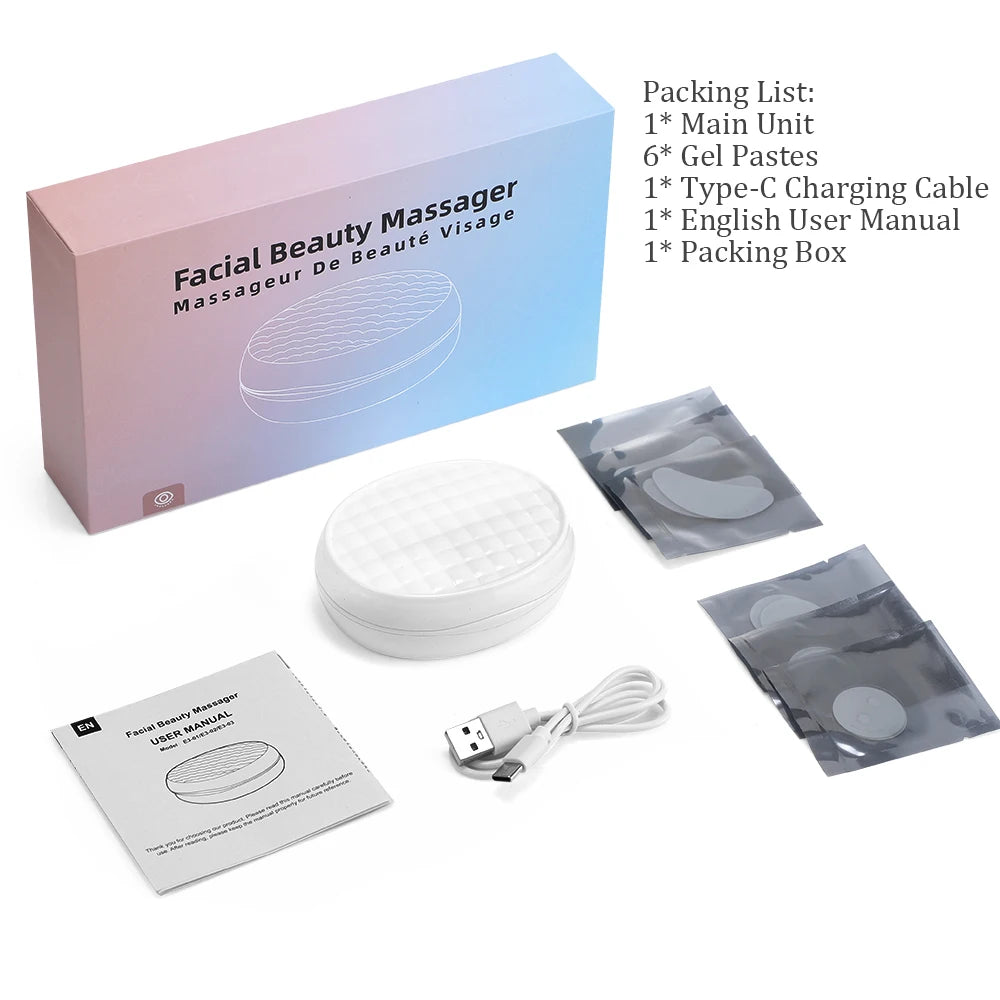 660nm Red Light Eye Massager with EMS Anti-Aging Eye Care Device Reduce Bags & Dark Circles Portable Eye Rejuvenation Pads Peaceful Pleasures Health and Wellness SET B