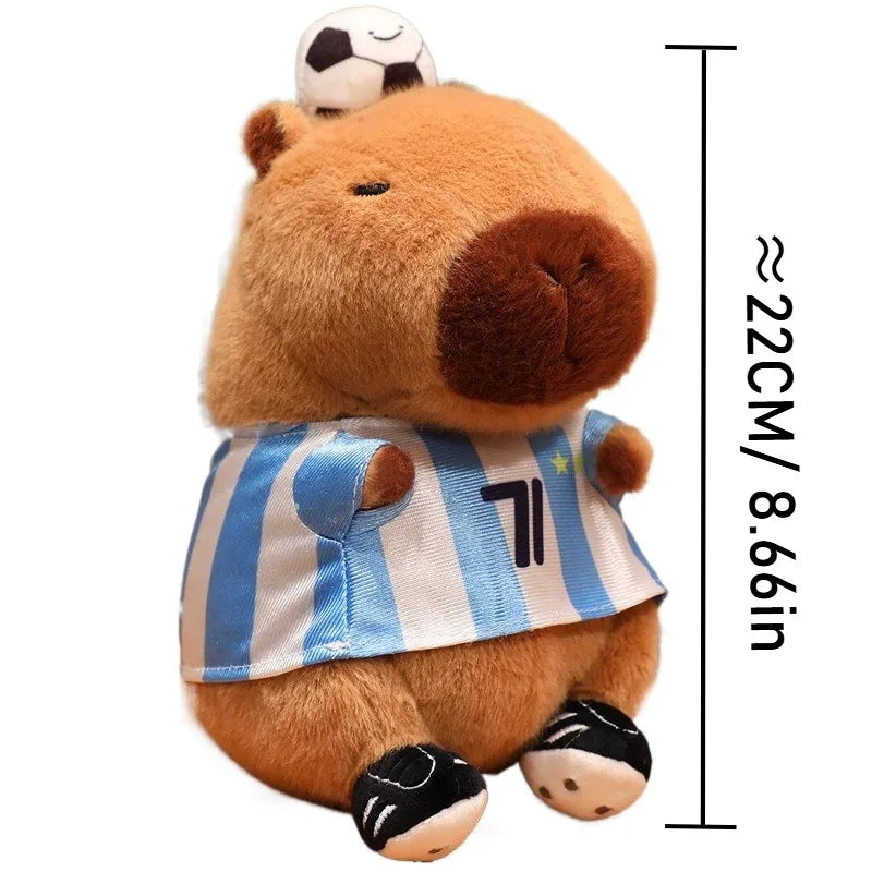 22cm Soccer Capybara Plush Toy – Sports Fan Gift & Décor