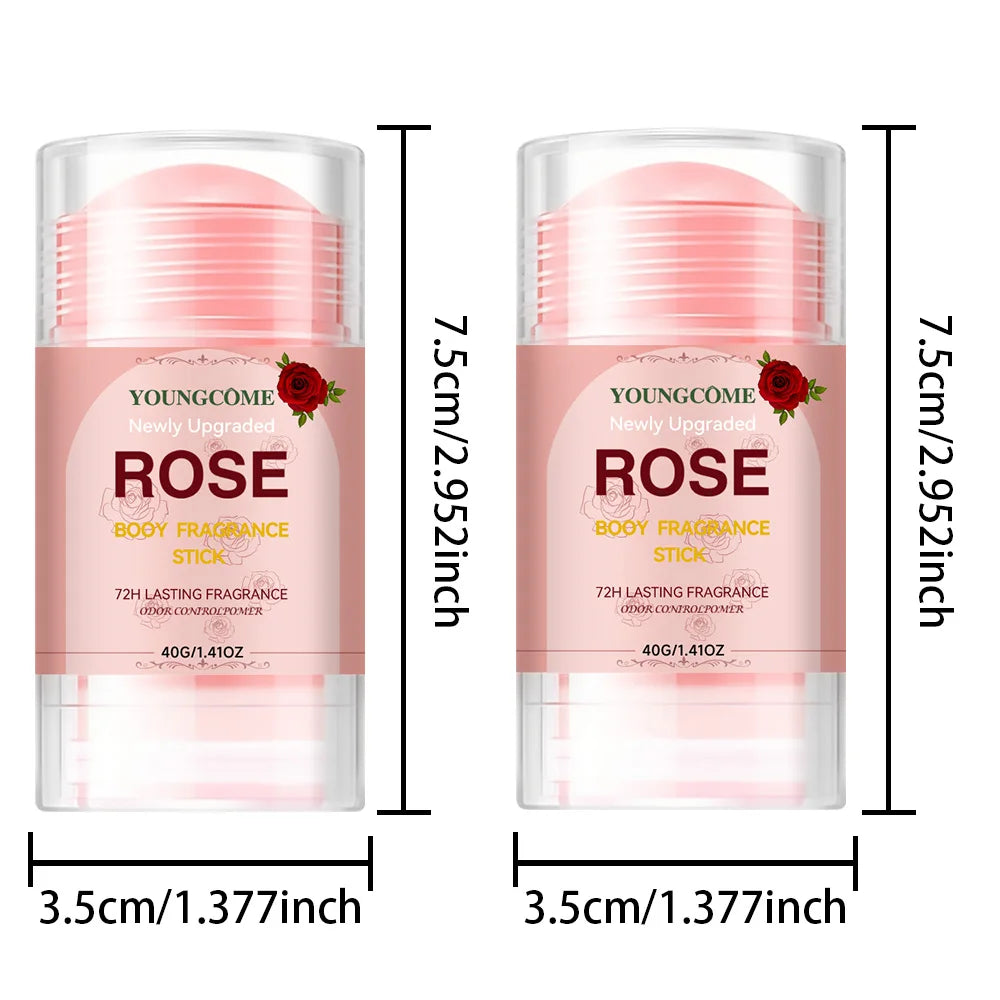 Newly Upgraded Rose Booy Fragrance Deodorant Stick 72 Hours Deodorant Anti Sweating Remove Armpit Odor Underarm Peaceful Pleasures Health and Wellness 2PCS