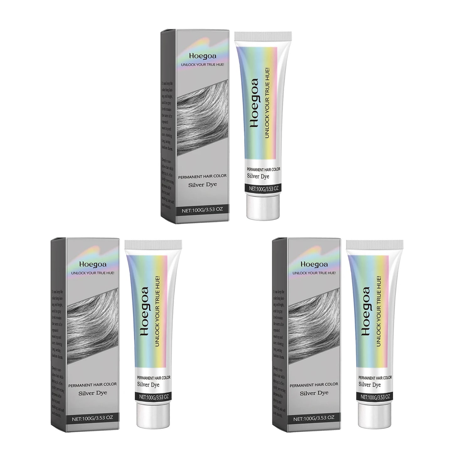 Gray Color Hair Dye Cream Light Color Silver Hair Long-Lasting Color Lock Shiny Hair Unisex Smoky Punk Style Hair Dyeing Cream Peaceful Pleasures Health and Wellness 300g boxed