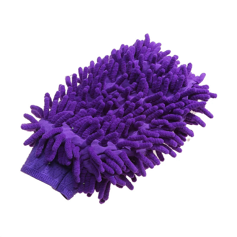 Car Washing Tools Chenille Car Wiping Gloves Coral Velvet Water Absorbing Cleaning Products Lock Mouth Waterproof Caterpillar Peaceful Pleasures Health and Wellness Purple