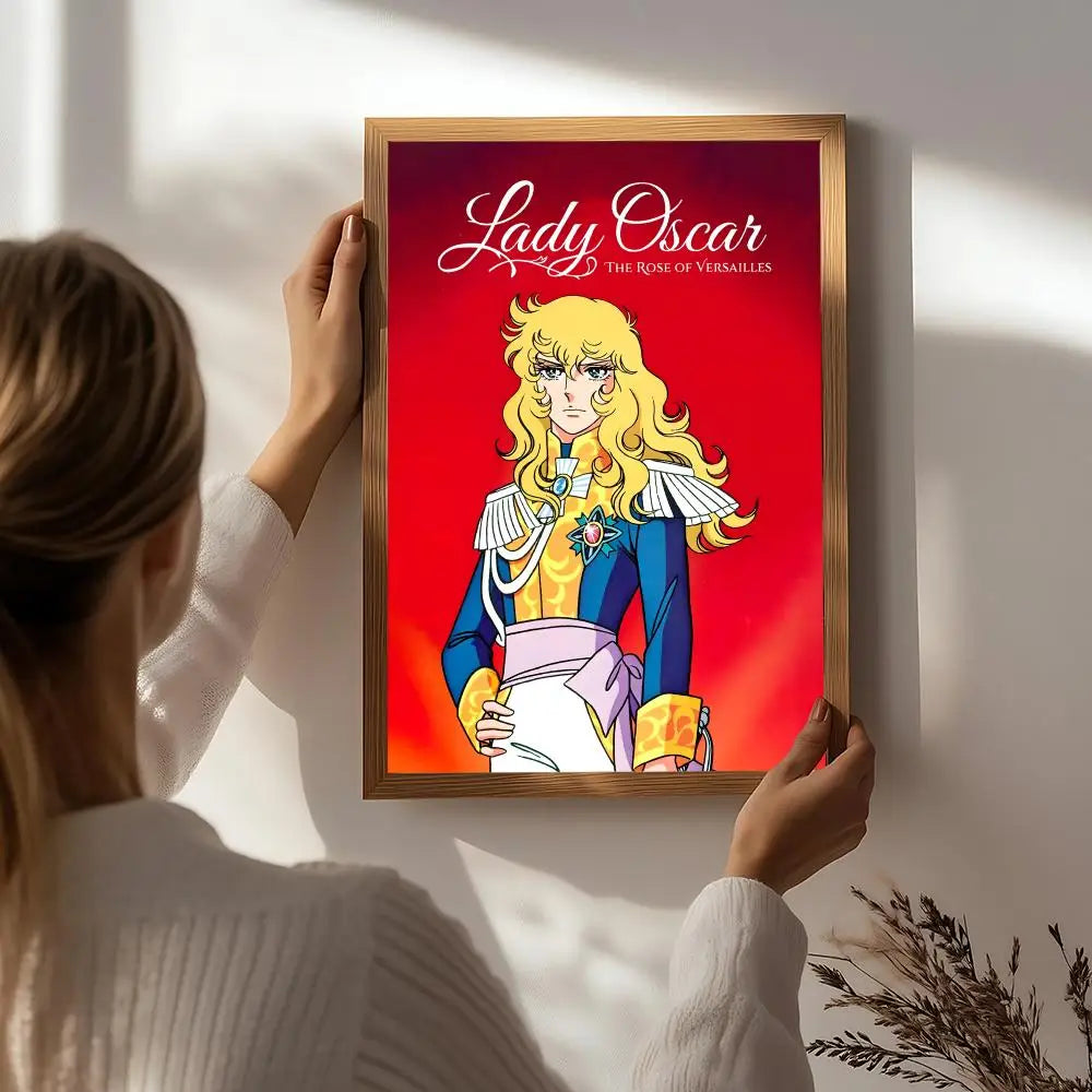 Anime T-The Rose of Versailles Poster HD Self Adhesive Waterproof Wall Art Ideal for Home Office Dorm Bedroom Great Gift Peaceful Pleasures Health and Wellness White4 15X20cmNoframe