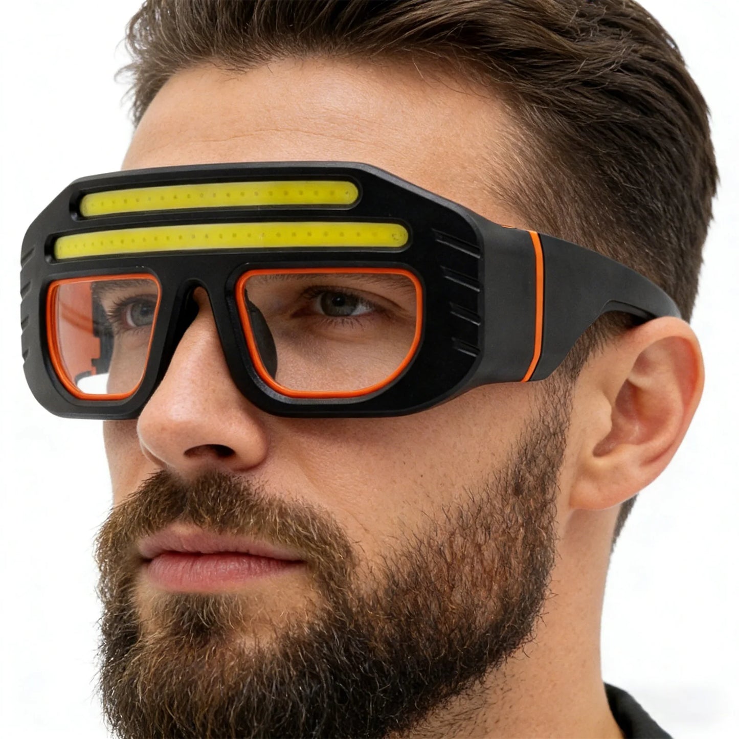 LED COB Double Light Source Protective Eyewear IPX4 Waterproof Headlight Light Up Glasses Headlamp for Camping Hiking Running Peaceful Pleasures Health and Wellness