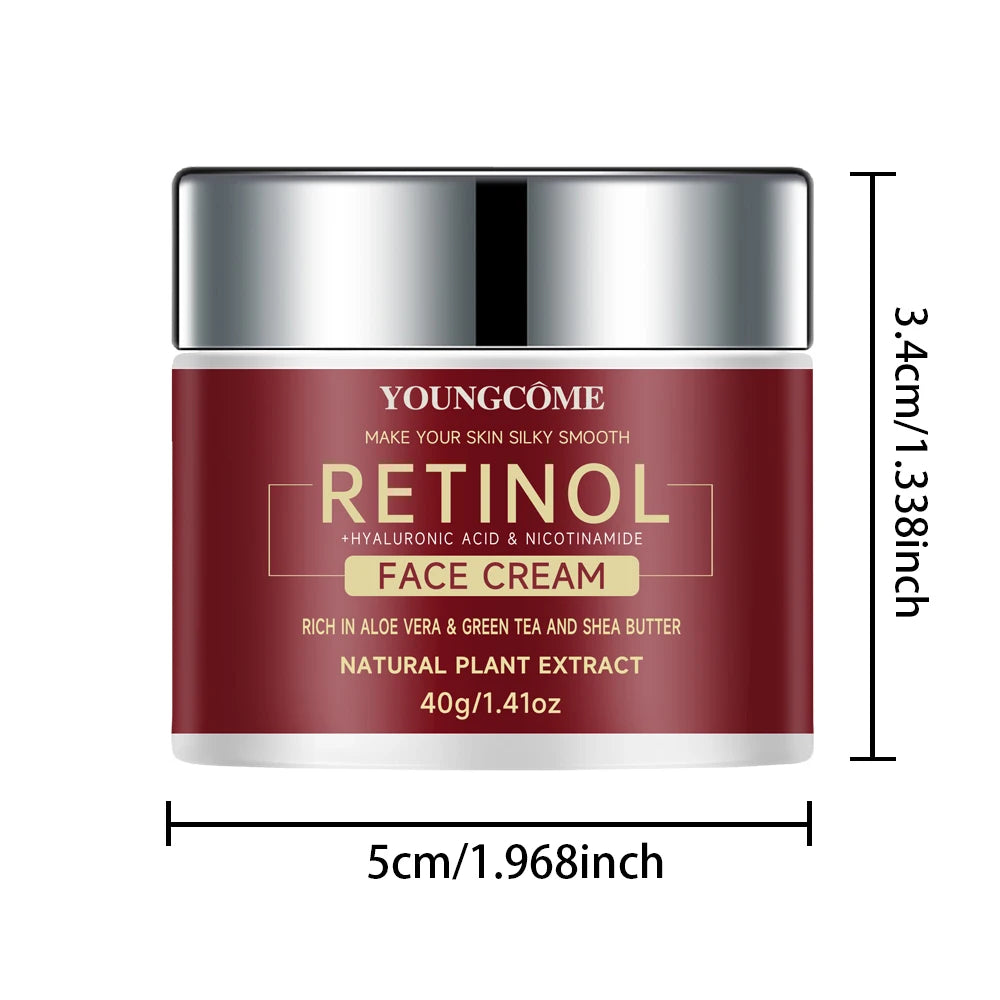 "YOUNGCOME Retinol + Hyaluronic Acid + Aloe Cream SAMPLE - 3-in-1 Anti-Aging Moisturizer 40G" Peaceful Pleasures Health and Wellness