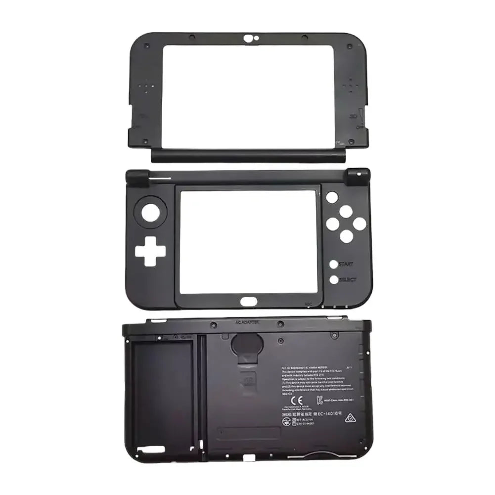 For NEW 3DS XL Replacement Complete Housing Case Set Middle Housing Shell Hinge Part Bottom Middle Shell Cover Plastic Frame Peaceful Pleasures Health and Wellness Black