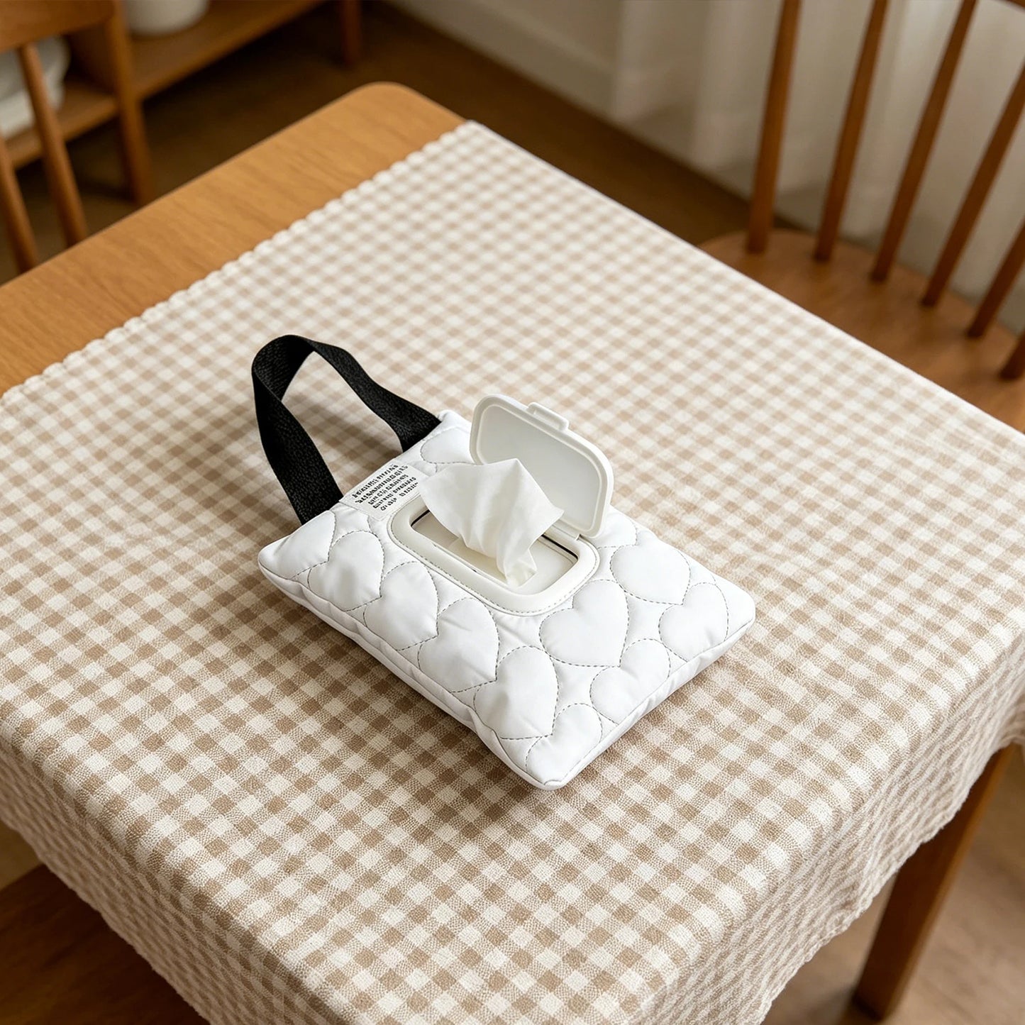 Car Tissue Box Holder Waterproof Hanging Baby Wipe Pouch for Stroller Headrest Portable Travel Paper Organizer Bag Accessory Peaceful Pleasures Health and Wellness WHITE