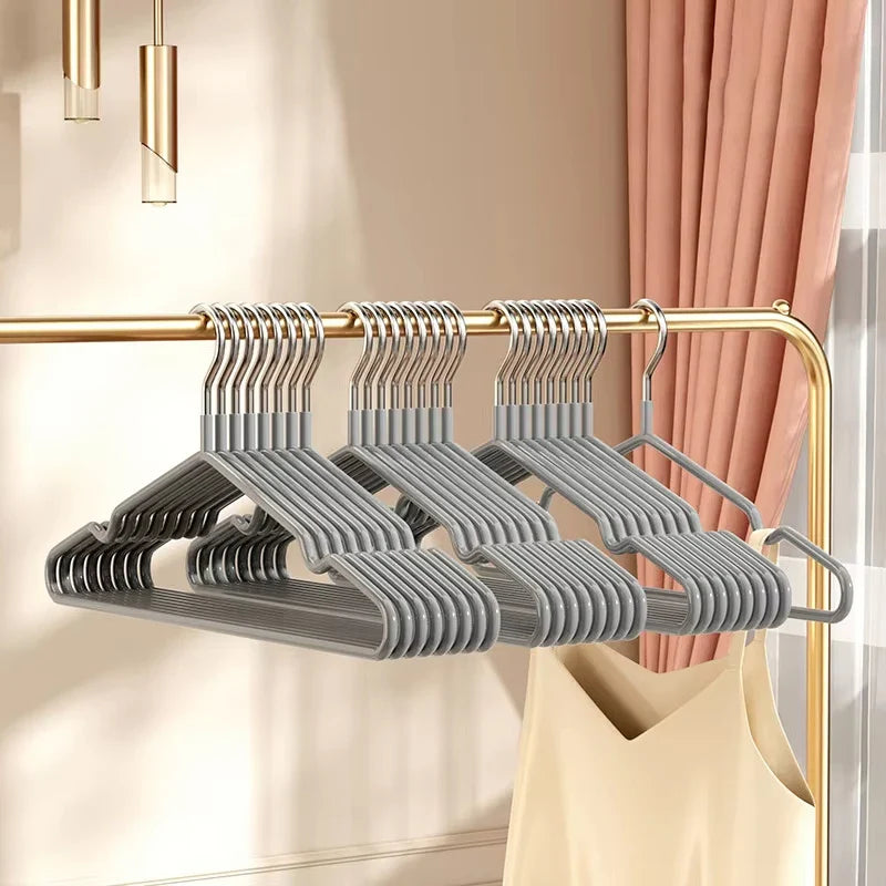 10-Pack Slim Metal No-Slip Clothes Hangers | Space-Saving