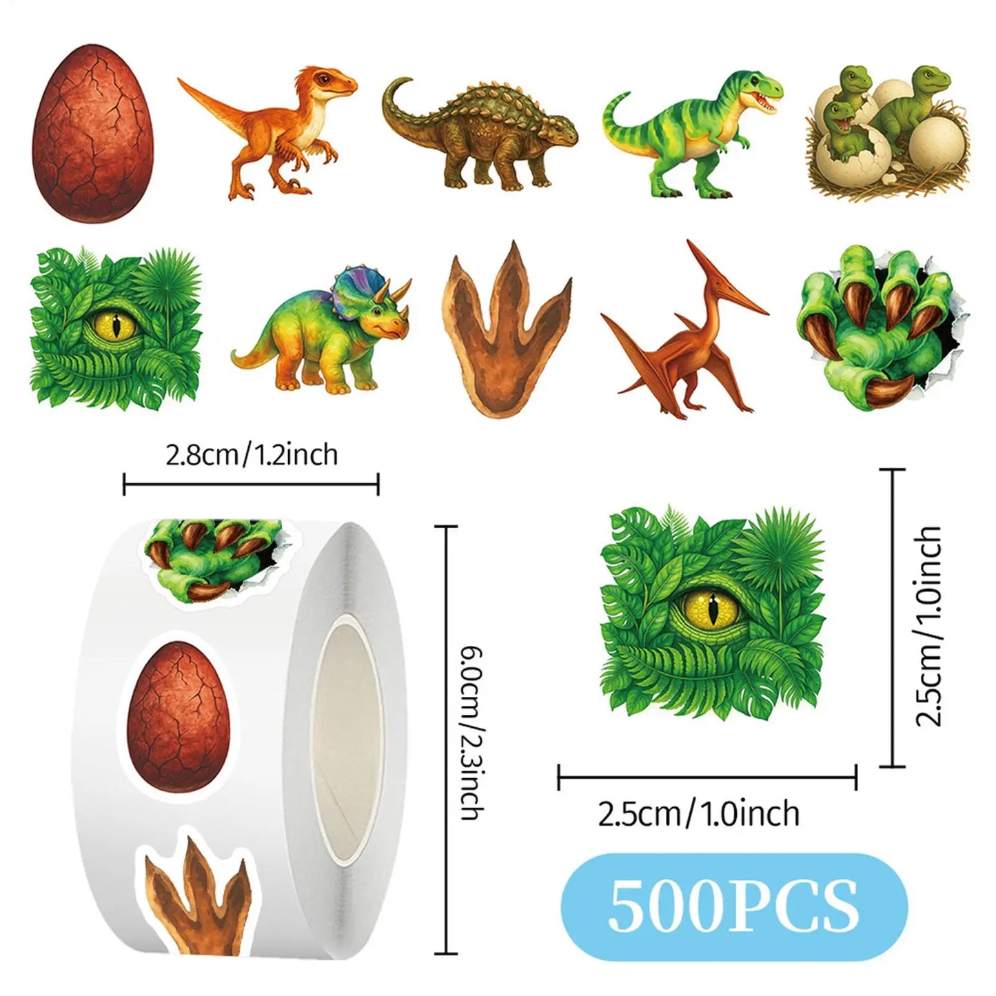 Animal Sticker Rolls Adhesive Cute Dinosaur Decal Adhesive Cute Animal Tag Decals For Bread Bags Box Phone Case Handicrafts Wall Peaceful Pleasures Health and Wellness