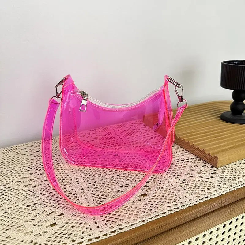 Clear Jelly Shoulder Bag – Y2K Small Underarm Purse