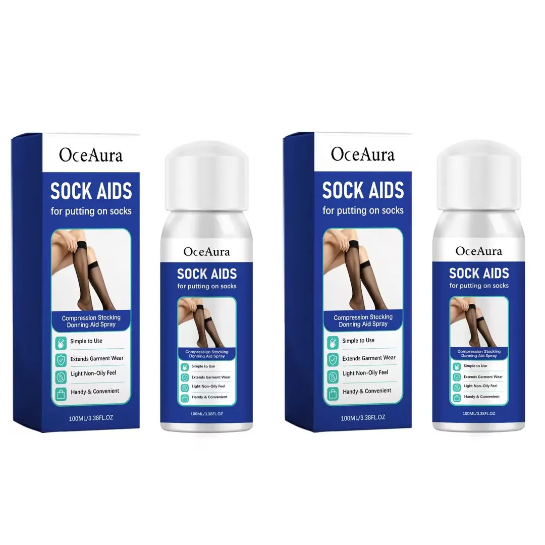 OceAura Sock Donning Aid Spray – Anti-Friction, Non-Oily 100ml