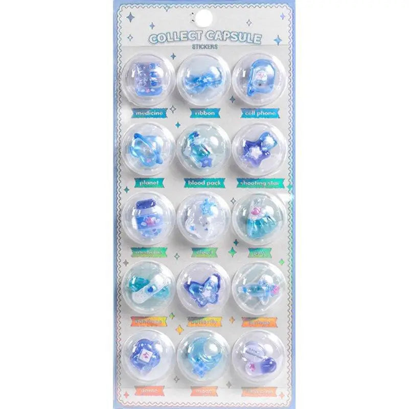 3D Capsule Crystal Kawaii Stickers – DIY Journal & Scrapbook