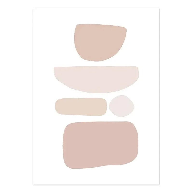 Blush Pink Abstract Geometric Scandinavian Canvas Wall Art Print