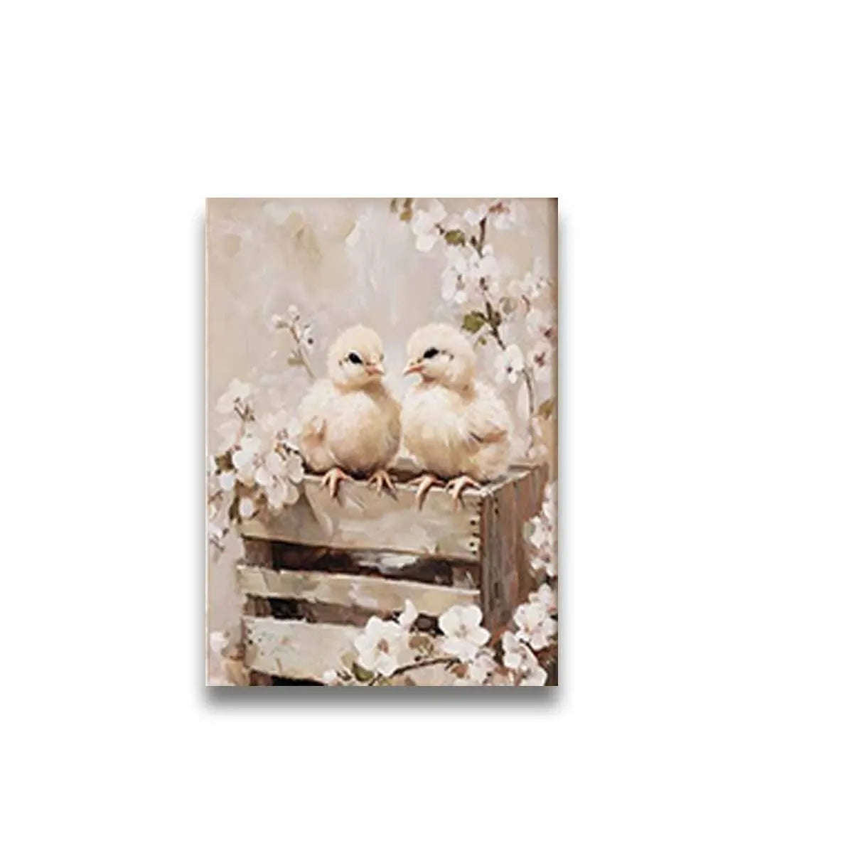 Easter Bunny Farmhouse Canvas Wall Art | Spring Floral Print