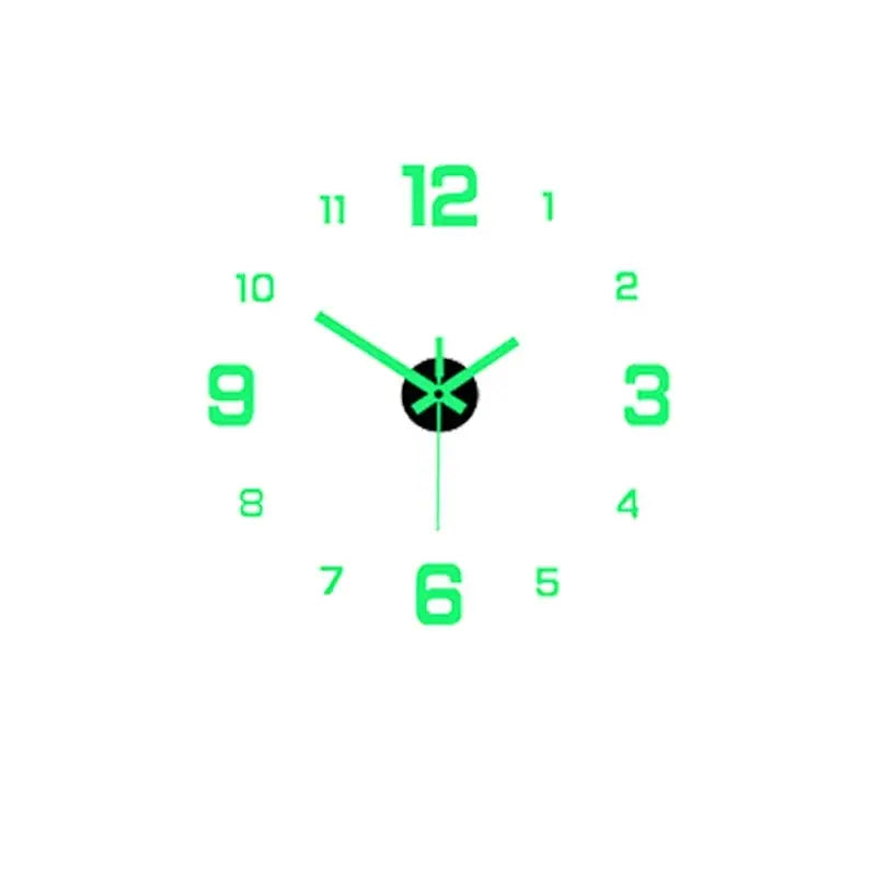 EW Creative Simple Luminous Digital Clock European Style DIY Silent Wall Clock Study Living Room Punch-Free Wall Sticker Clock Peaceful Pleasures Health and Wellness