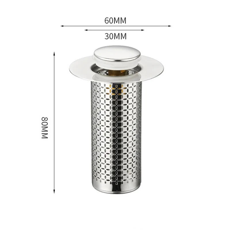 Stainless Steel Pop-Up Drain Stopper & Hair Catcher Strainer