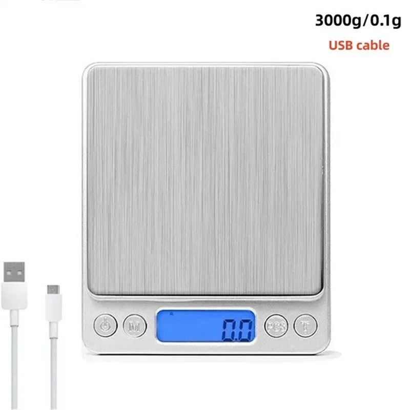 Mini Precision Digital Kitchen & Jewelry Scale 3000g/0.1g Digital Precision Scale Peaceful Pleasures Health and Wellness 3000g 0.1g USB
