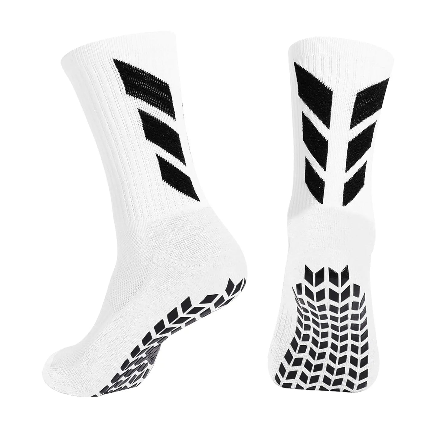 1 pair of socks football socks men's anti slip hospital yoga anti slip training sports socks Peaceful Pleasures Health and Wellness WHITE