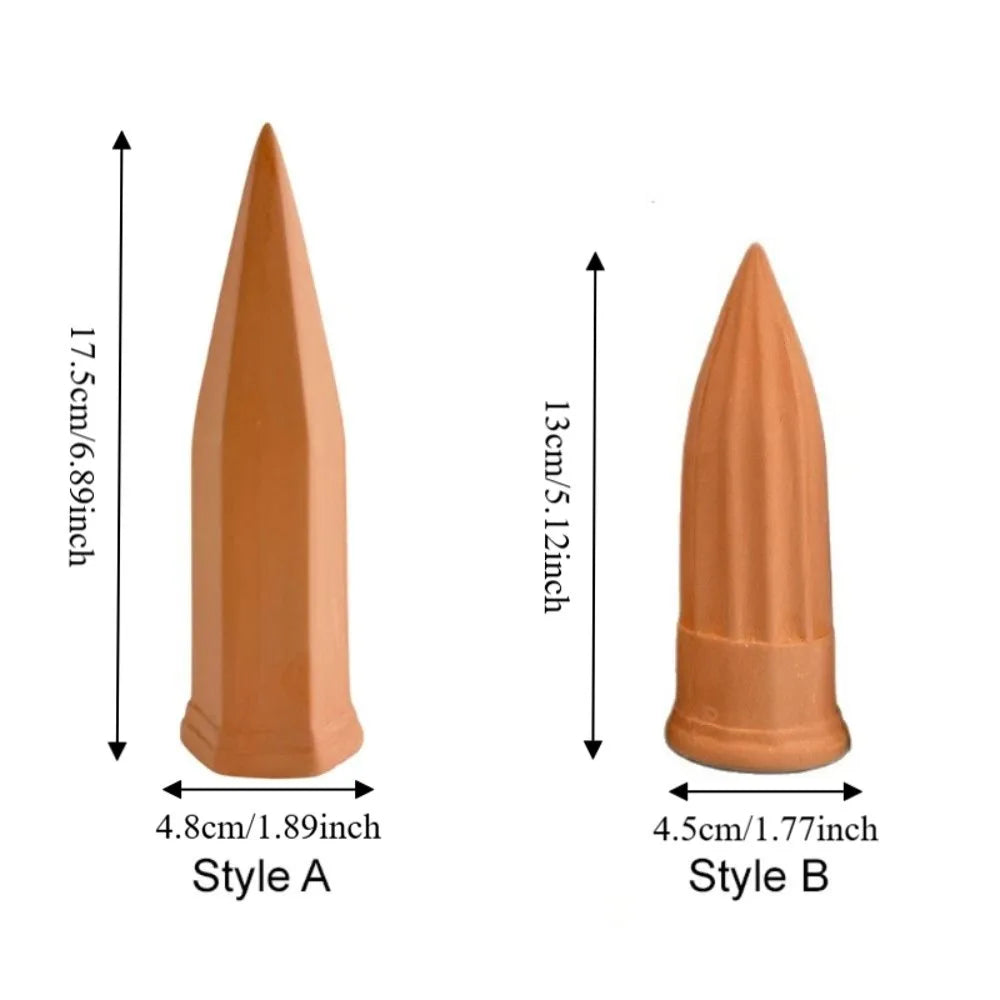 4-Pack Terracotta Self-Watering Spikes | Plant Drip Irrigation