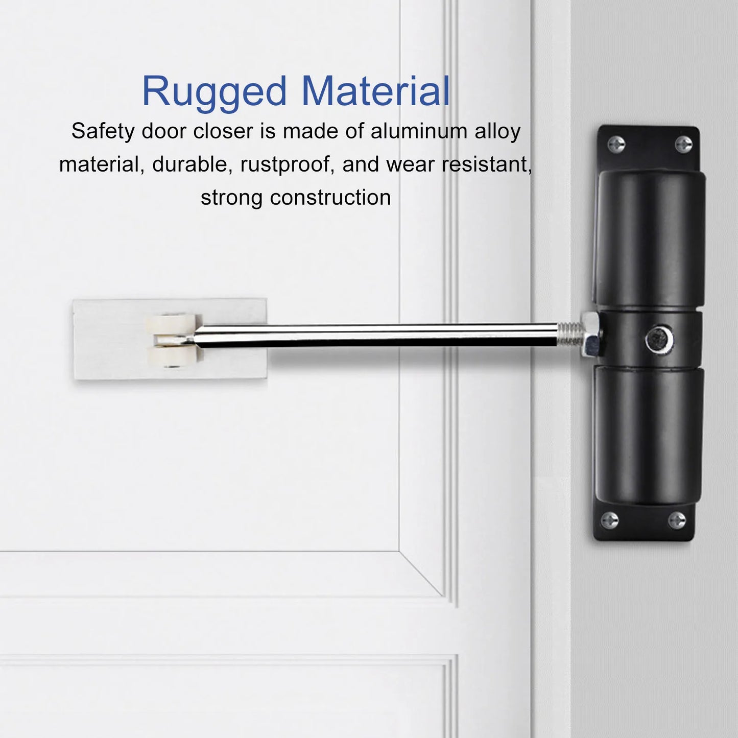 Automatic Door Closer Quiet Aluminum Alloy Self Closing Door Mechanism for Home Hotel Office Door Closer Spring Door Closer Peaceful Pleasures Health and Wellness