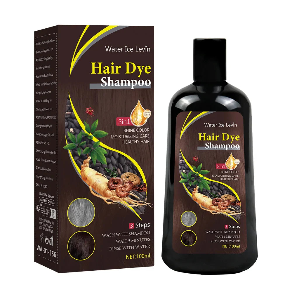 3-in-1 Dark Brown Hair Color Shampoo | Herbal Formula 100ml