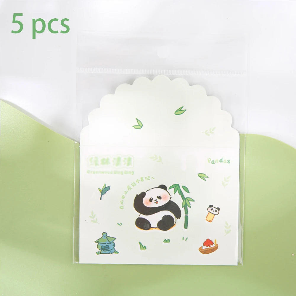 Three Fold Greeting Card Panda Colorful Holiday Cute Folding Cartoon