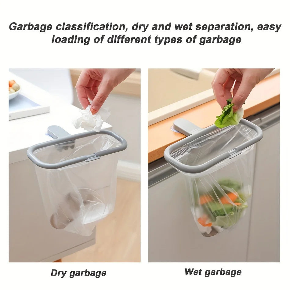 Kitchen Trash Bag Holder Rack | Suction Cup Wall Mount Organizer