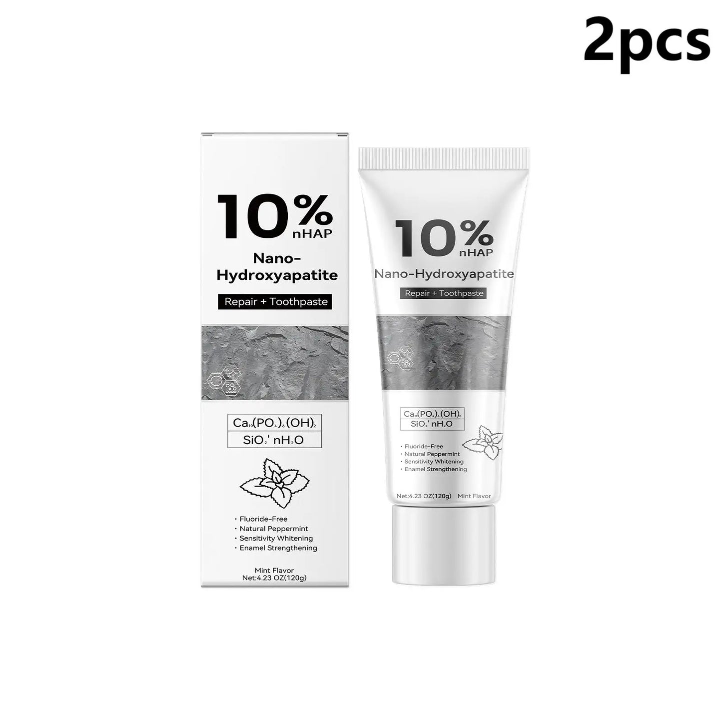 Nano Hydroxyapatite Toothpaste for Teeth Whitening Peaceful Pleasures Health and Wellness 2pcs