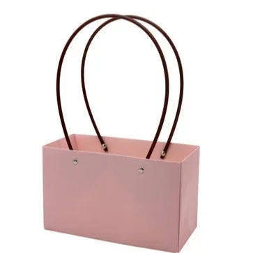Flower Paper Box Bucket PVC Florist Packaging 22x11x10cm Wrapping