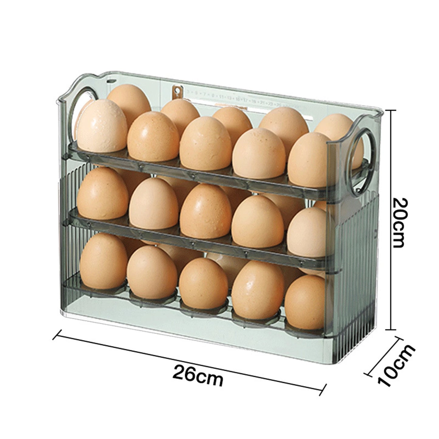 1Pcs New High-capacity multilayer egg storage box Refrigerator Side Door Egg Holder Save space Kitchen specific storage egg tray Peaceful Pleasures Health and Wellness green