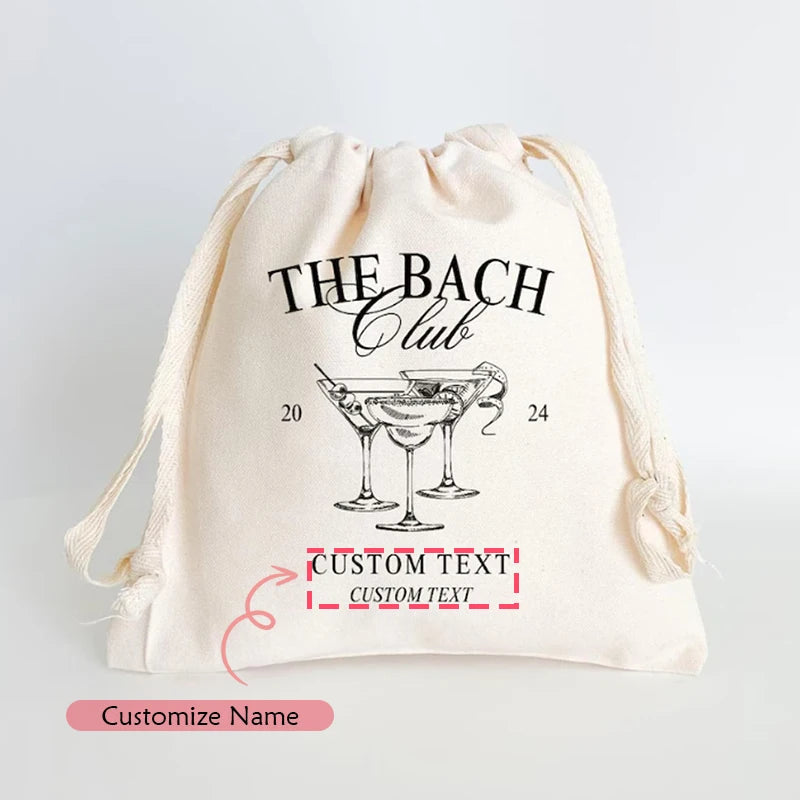 5-Pack Personalized Bachelorette Drawstring Bags | Bach Party Gifts