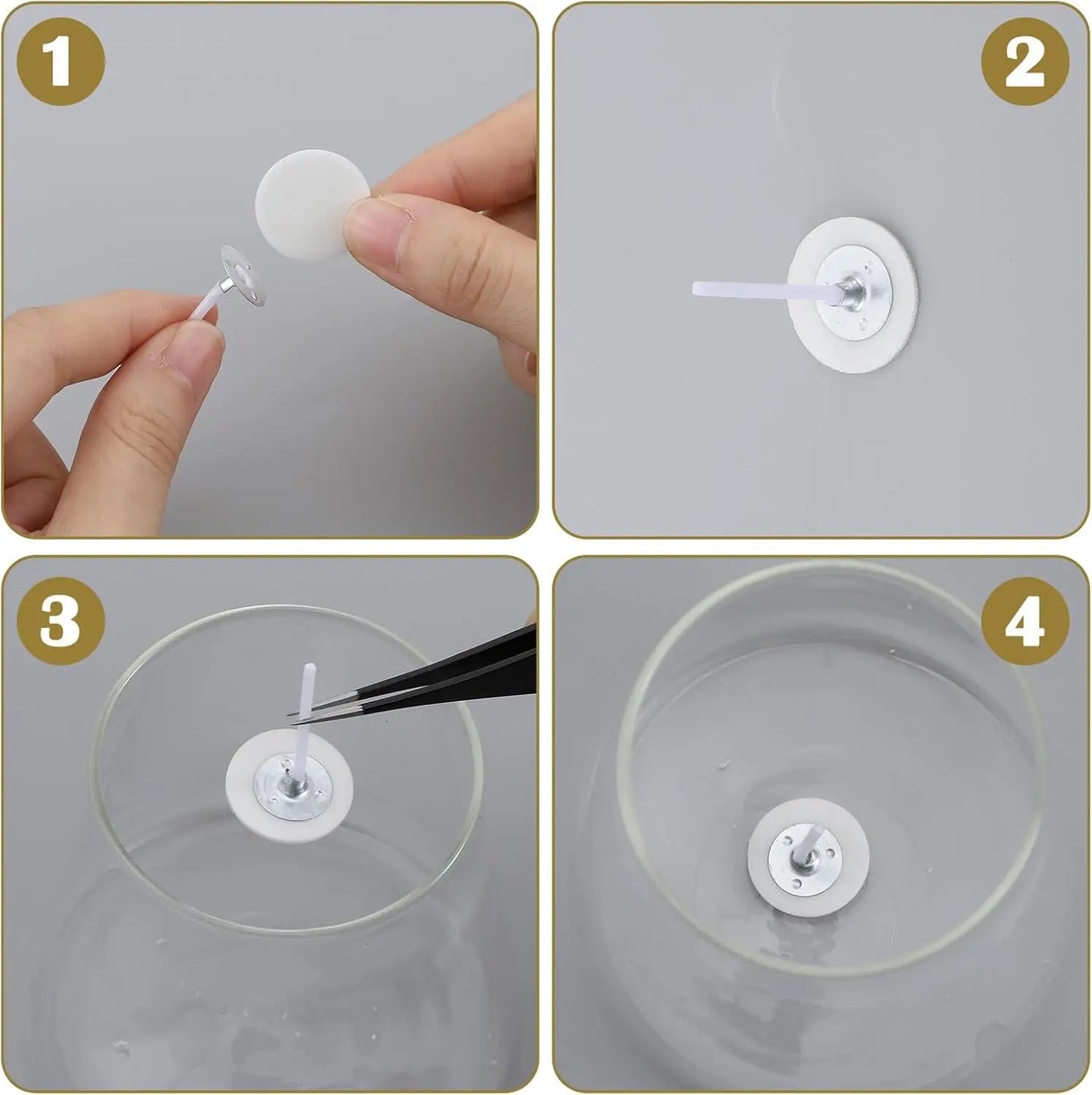 Pre-Waxed Tea Light Candle Wicks 50/100Pcs – 1.02" with Base