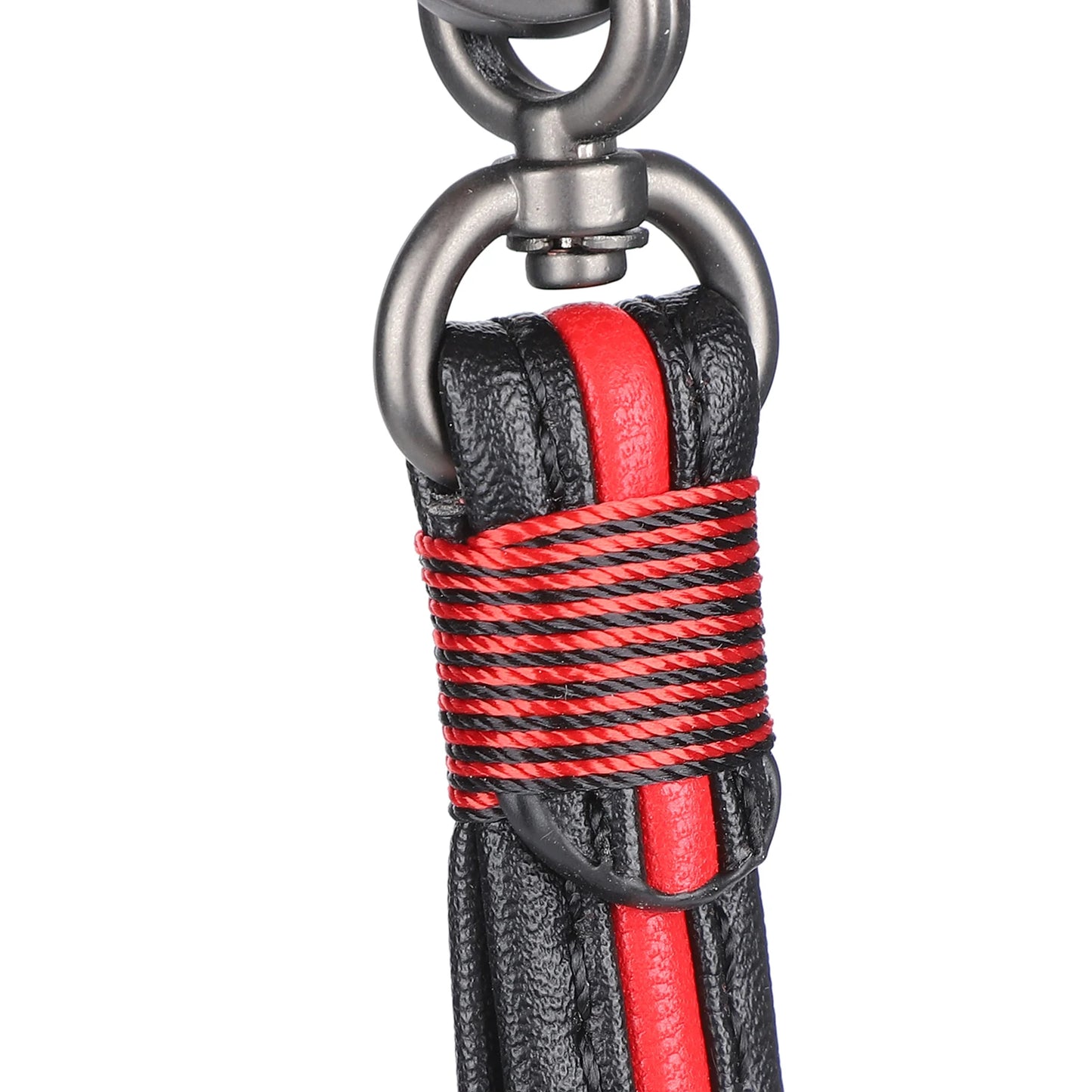 Key Chain Key Pendant Hand‑Made Faux Leather Braided High-strength Alloy for Key Couple Christmas Gifts Bag Decoration Peaceful Pleasures Health and Wellness