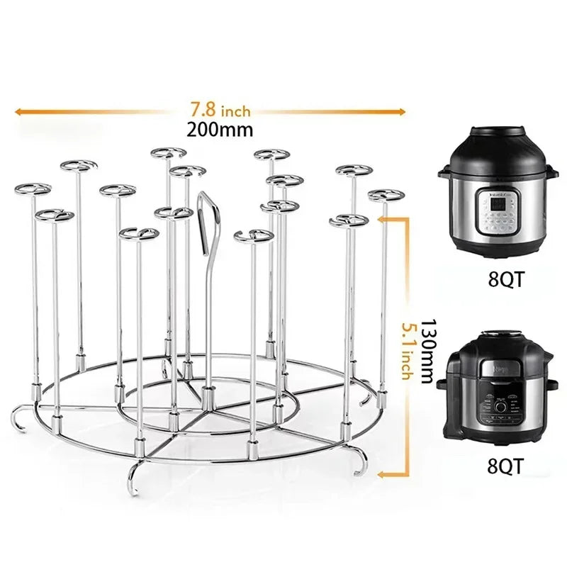 Kitchen Air Fryer Rack Accessories For 6qt/8qt BBQ Grill Tray Basket Stand Roasting Meat Holder Tool for Home use Picnic Camping Peaceful Pleasures Health and Wellness 8QT