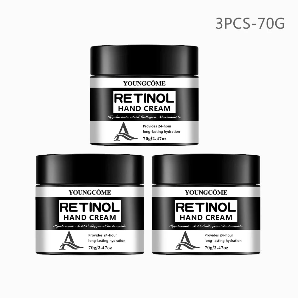 YOUNGCOME Retinol Hand Cream with Hyaluronic Acid & Collagen - 24-Hour Long-Lasting Hydrating Hand Moisturizer 40/70g Peaceful Pleasures Health and Wellness 70g-3pcs