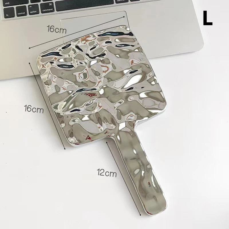 Electroplated Handheld Makeup Mirror – Round & Square S/M/L