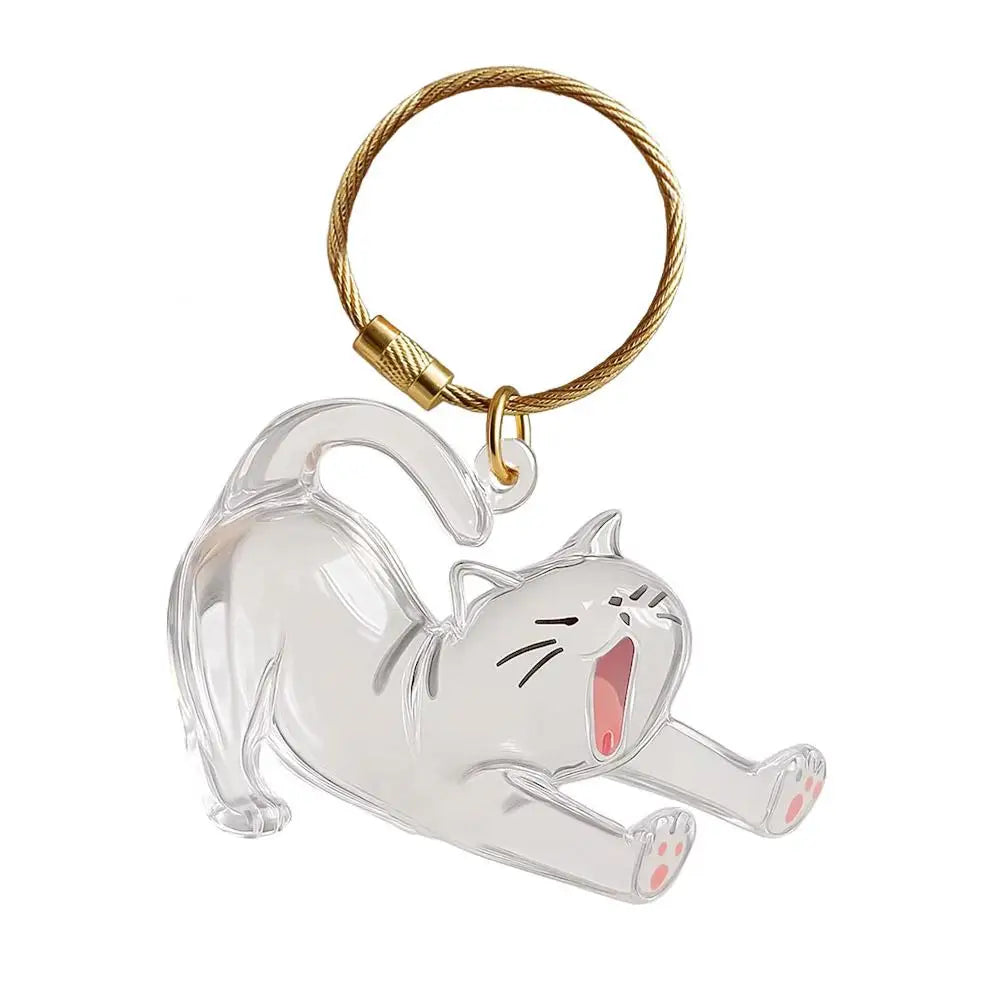 Transparent Cat Keychain Charm – Pet Hair Keepsake Storage