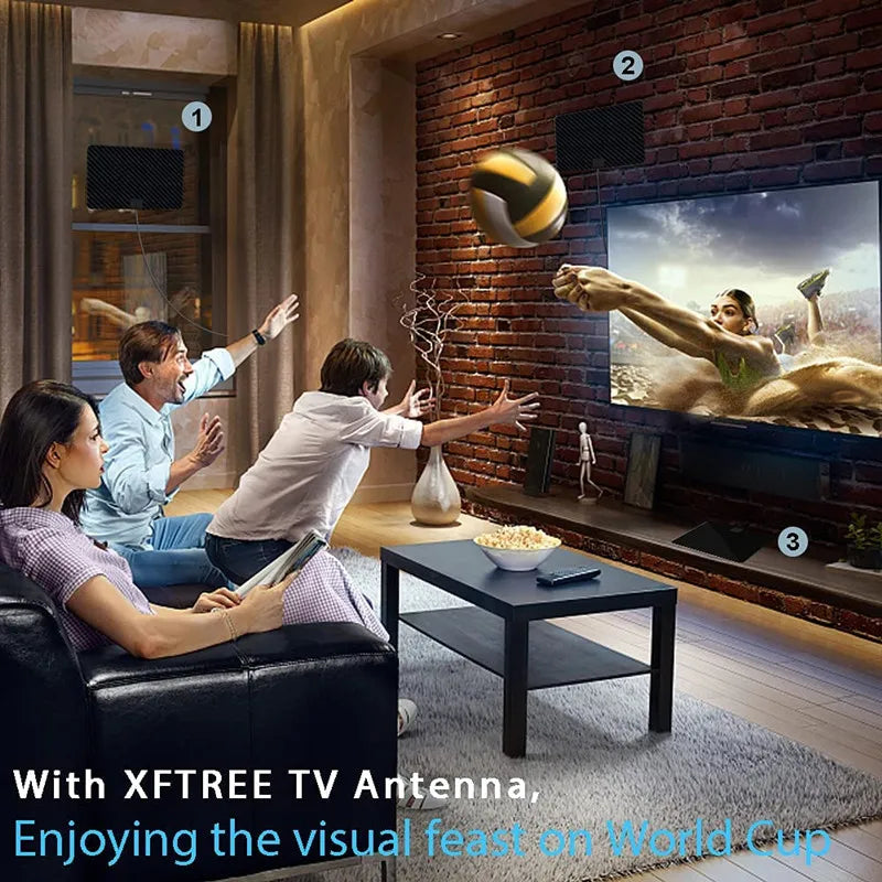Indoor HD TV Antenna – 4K 1080p, 39dBi Dual Amplifier, Long Range