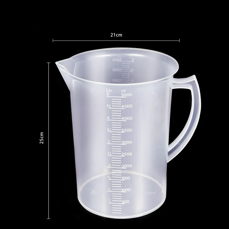 1000/5000ml Food grade Plastic Liquid Graduated Container Beaker Lidless Clear Thickened Restaurant Sustainable Measuring cups Peaceful Pleasures Health and Wellness 5000ml