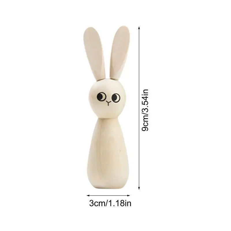 Unfinished Wooden Bunny Peg Dolls Set of 8 | Blank Easter Figurines