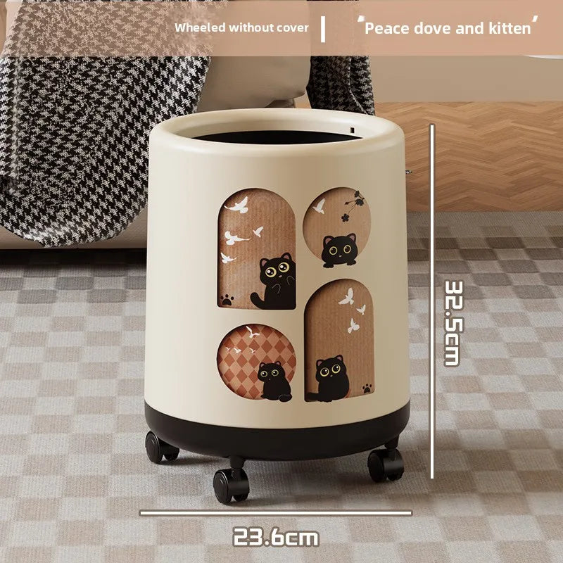 Oversized Lidded Trash Can with Wheels | Stylish Home Waste Bin