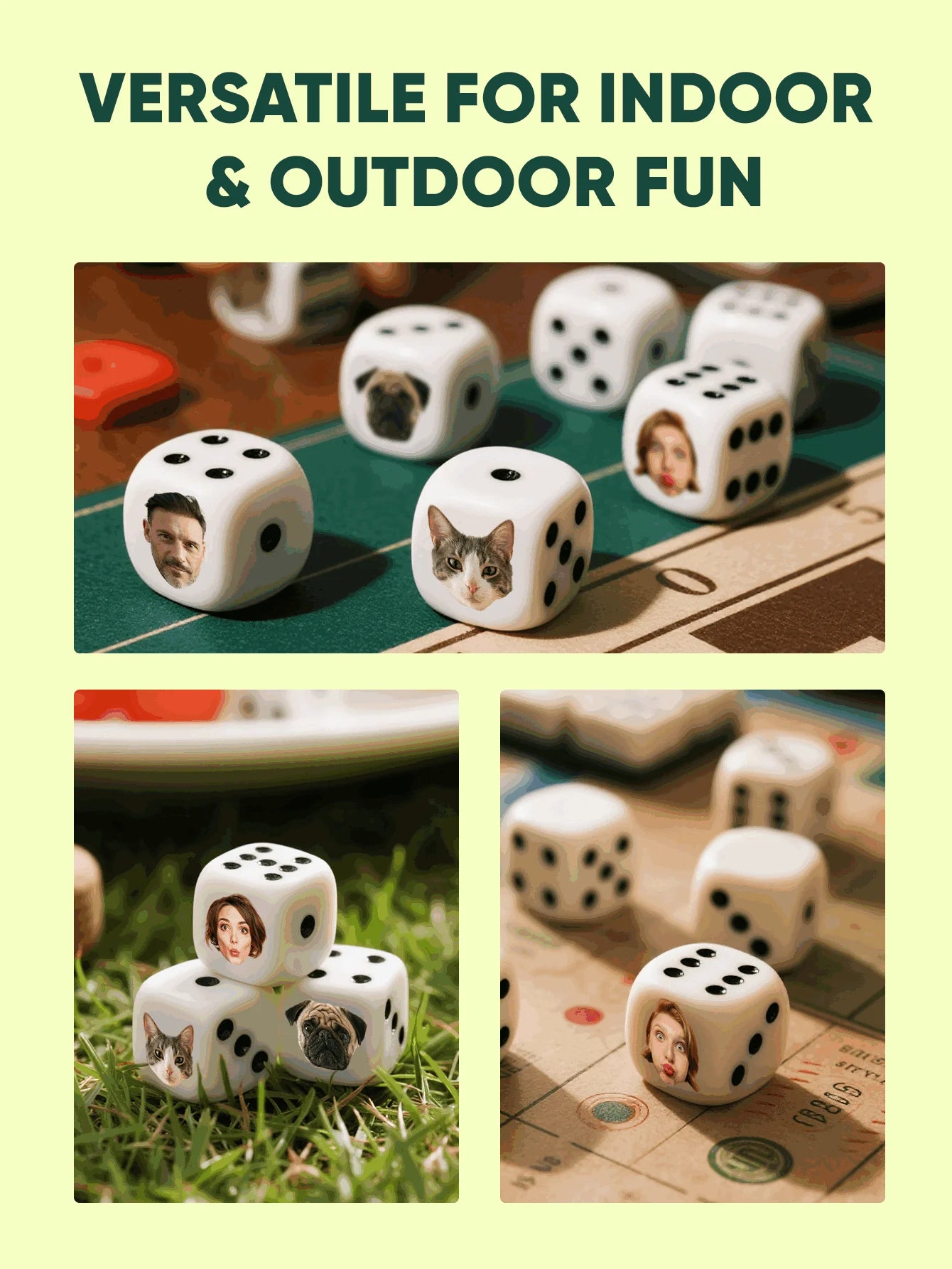 Custom Face Dice Personalized Face Dice Funny Game Dice Party Gift Wedding Favor Couple Family Friends Peaceful Pleasures Health and Wellness