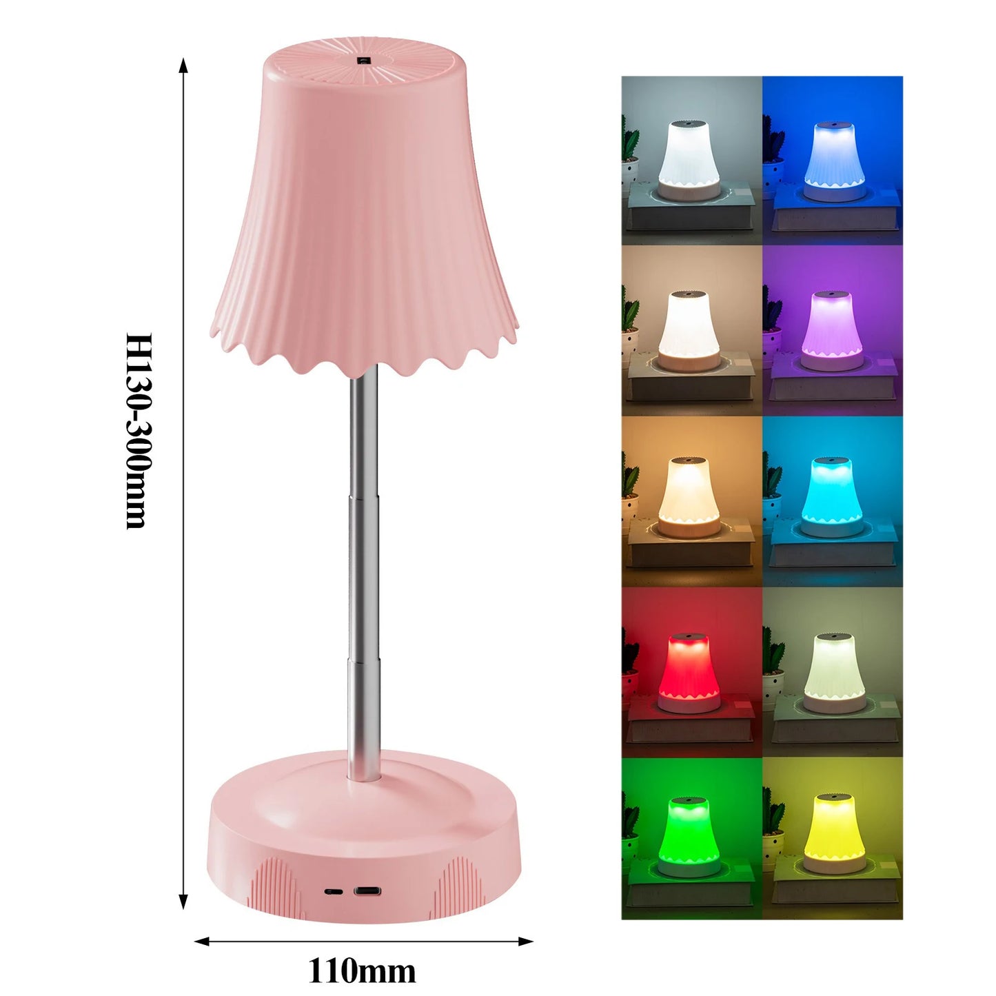 GGbingo Strectchable RGB LED Night Lamp Hand Gesture Sensor Creative Night Light Dorm Room Bedside Lamp USB Charging 2600mah Peaceful Pleasures Health and Wellness Pink USB Plug