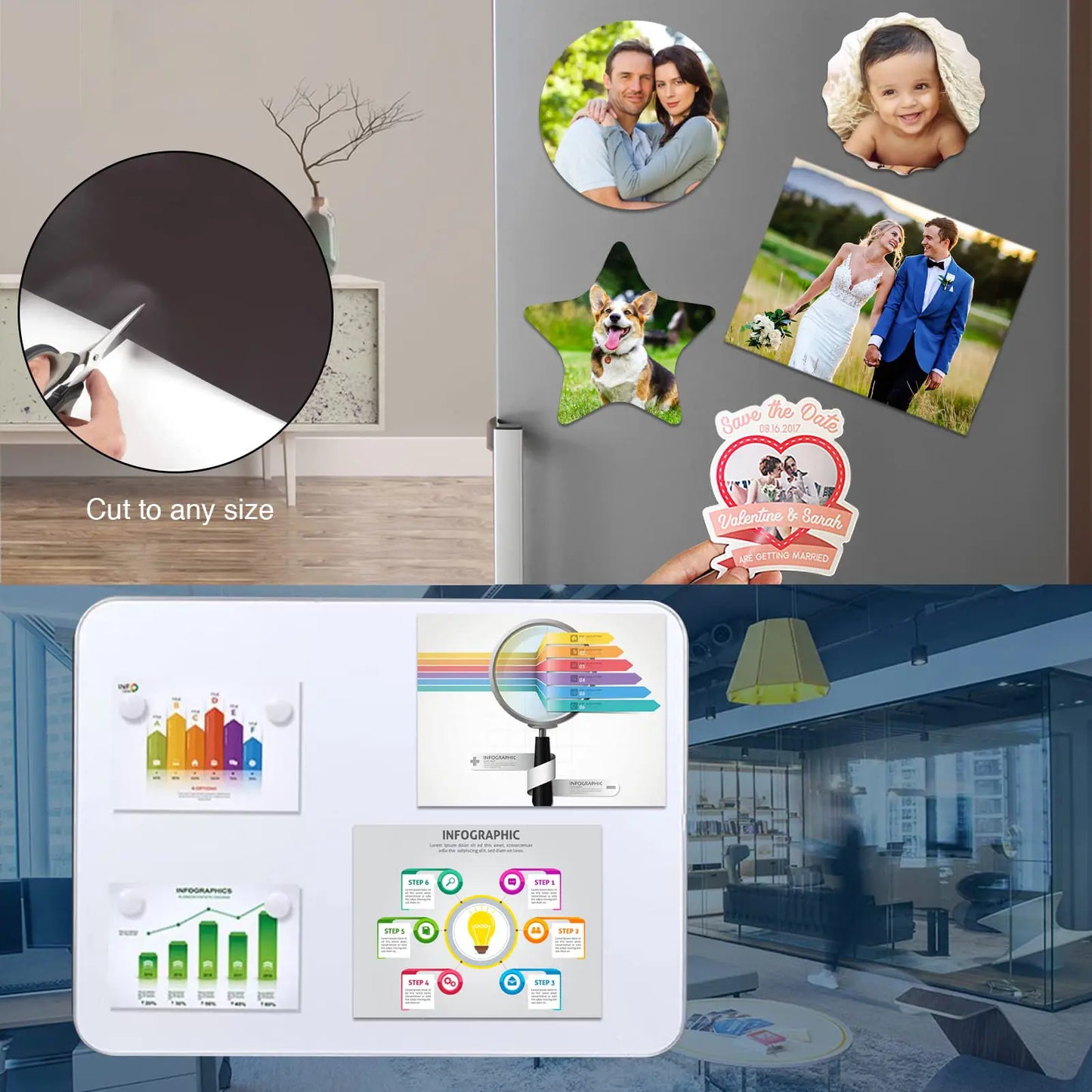 Magnetic Adhesive Backed Stickers DIY Photo Fridge Soft