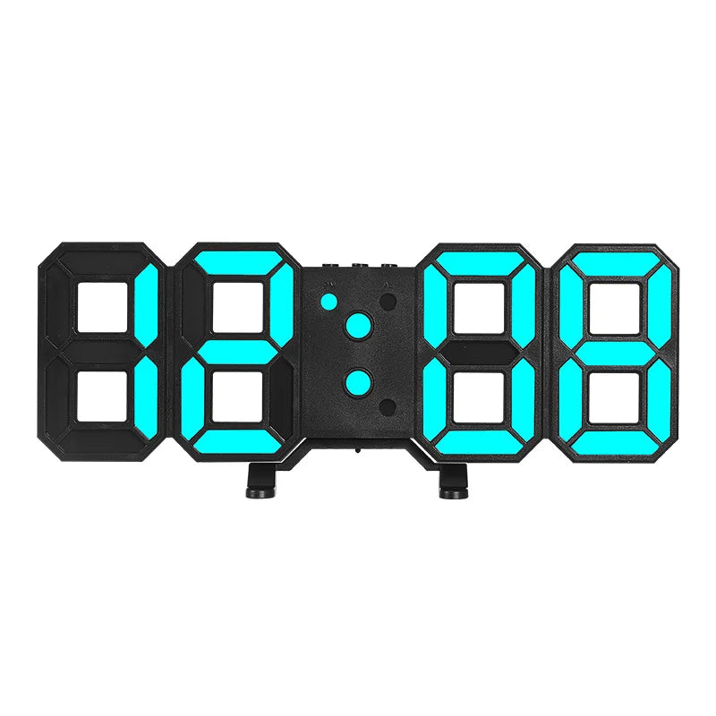 Modern LED Digital Wall Clock Triple Alarm Temperature Display