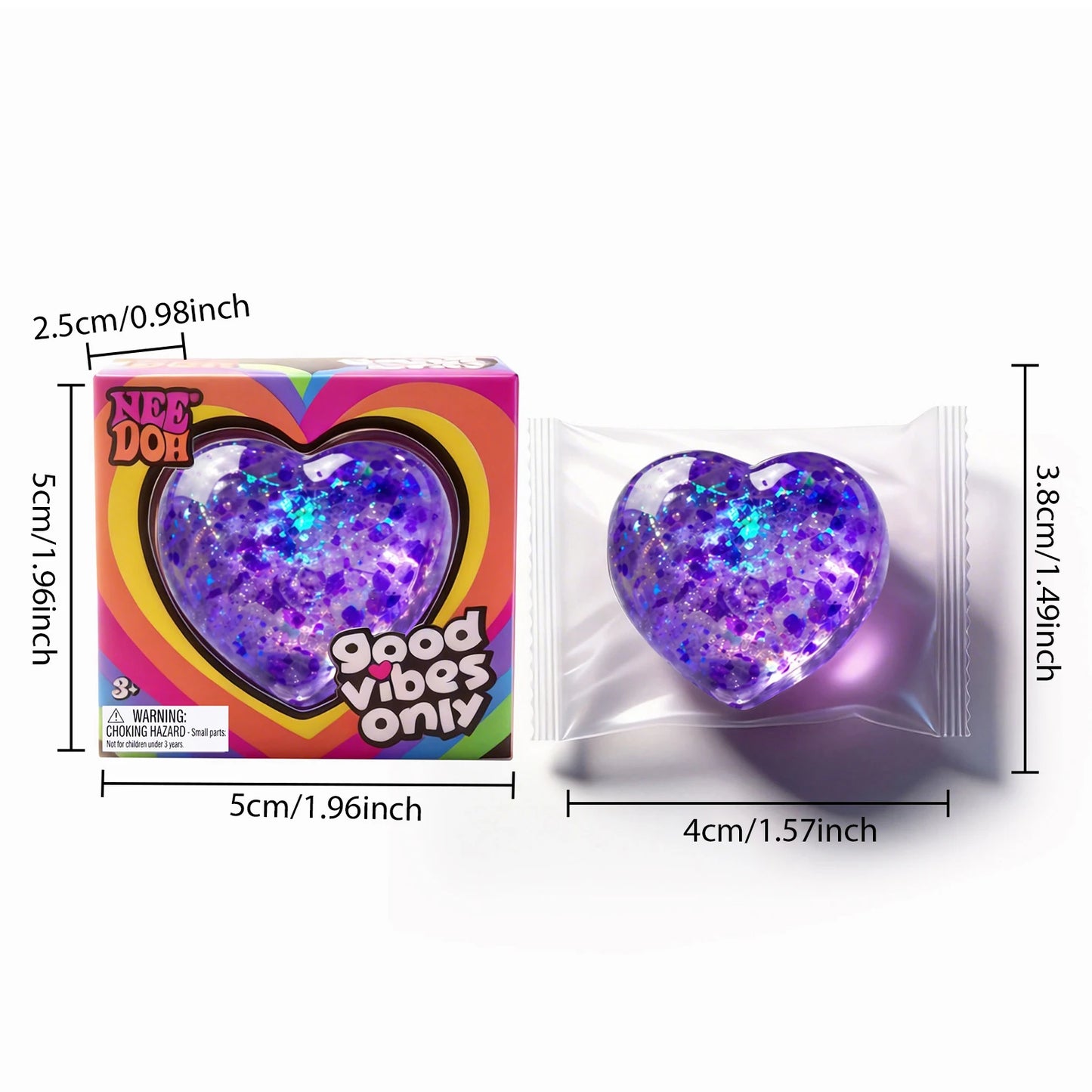 Squeeze Heart Squishy Fidget Toy | Soft TPR Sensory Ball Gift