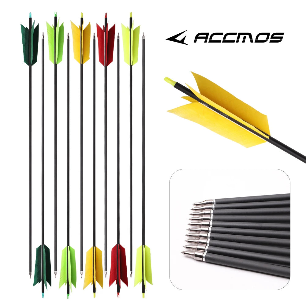 6 Archery Mix Carbon Arrows 4 Turkey Feather Arrow 30 Hunting Target