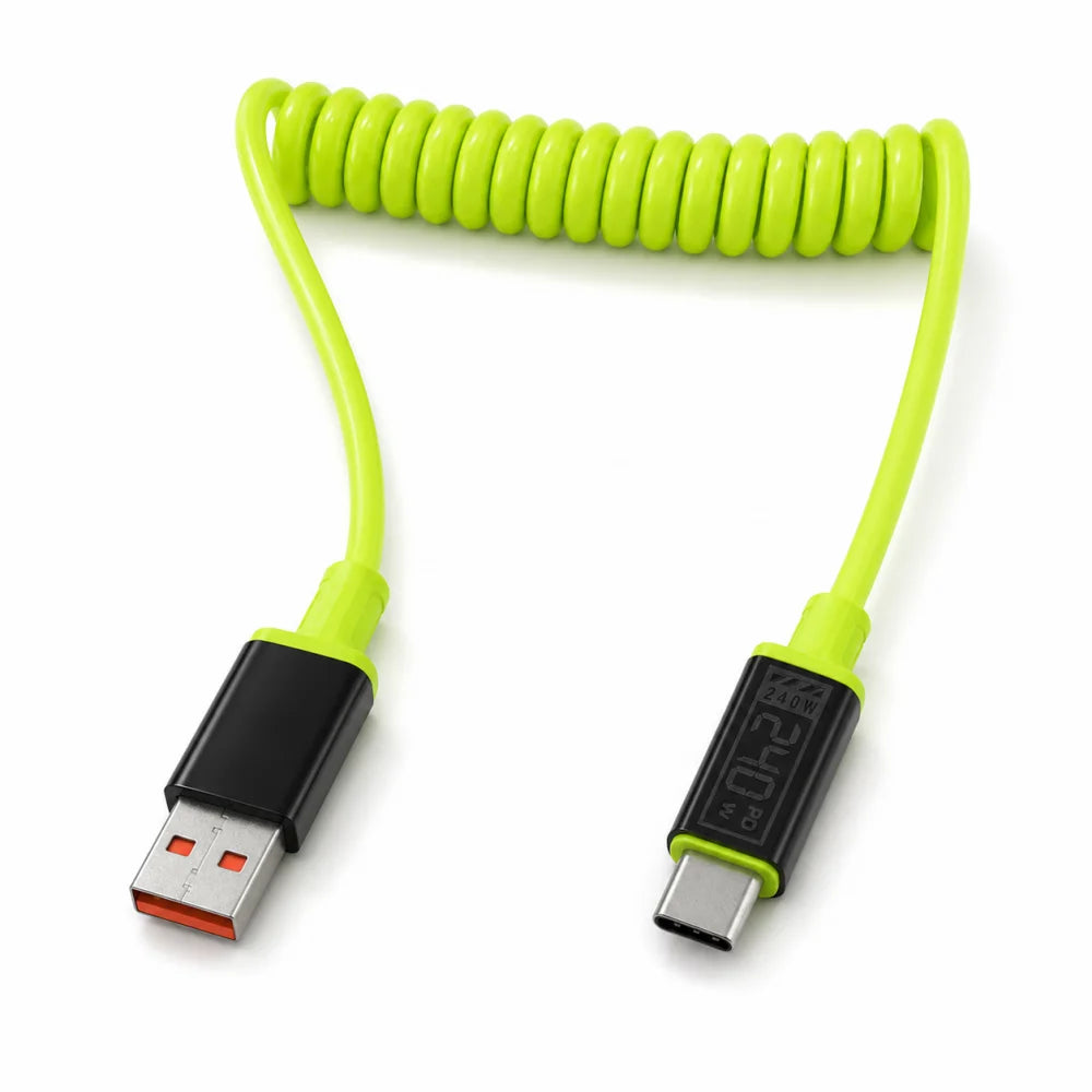 240W Retractable USB-C to USB-C Fast Charging Cable 6A